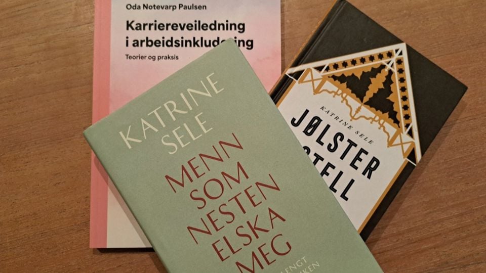 Bøkene «Karriereveiledning i arbeidsinkludering», «Jølser hotell» og «Menn som nesten elska meg. Sju års lengt etter kjærleiken».