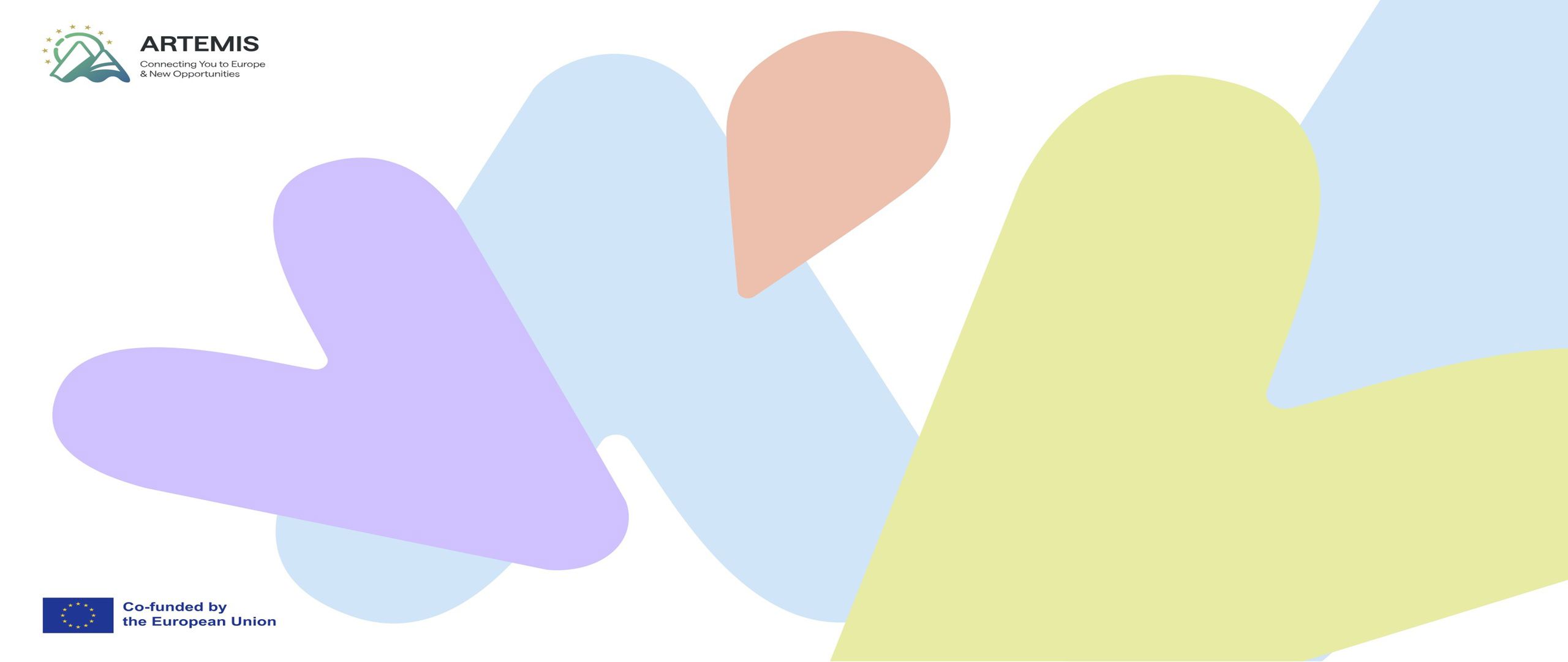 Artemis logo. Fargede bobler på en hvit bakgrunn.