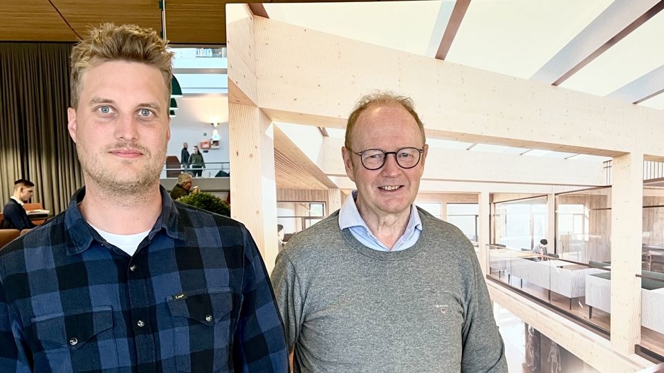 Prosjektleder Henrik Thurmann-Nielsen, Backe Rogaland (t.v), og prosjektleder Knut E. Kismul, fra Høgskulen på Vestlandet.