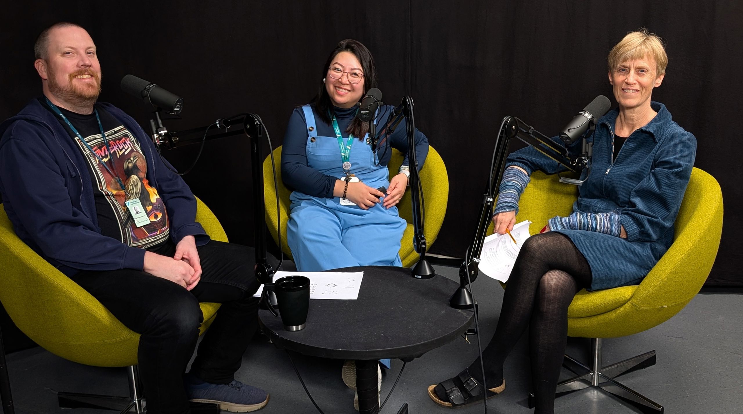 Dette er et bilde som viser deltakerne i webinar - podcasten 29 april 2025