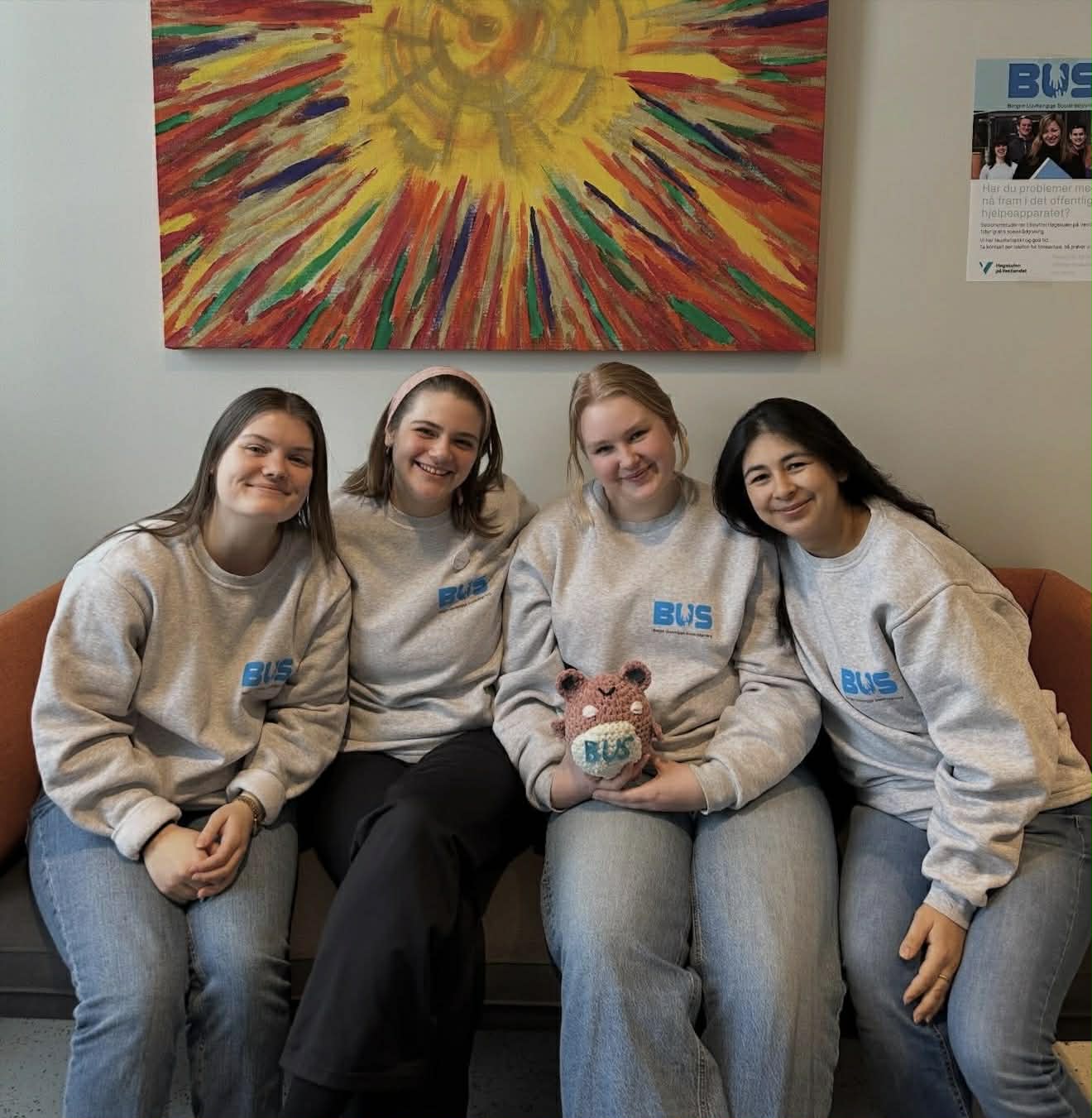 Torsdagsteam våren 2026 fra venstre: Oda, Frida H, Tonje og Pamela