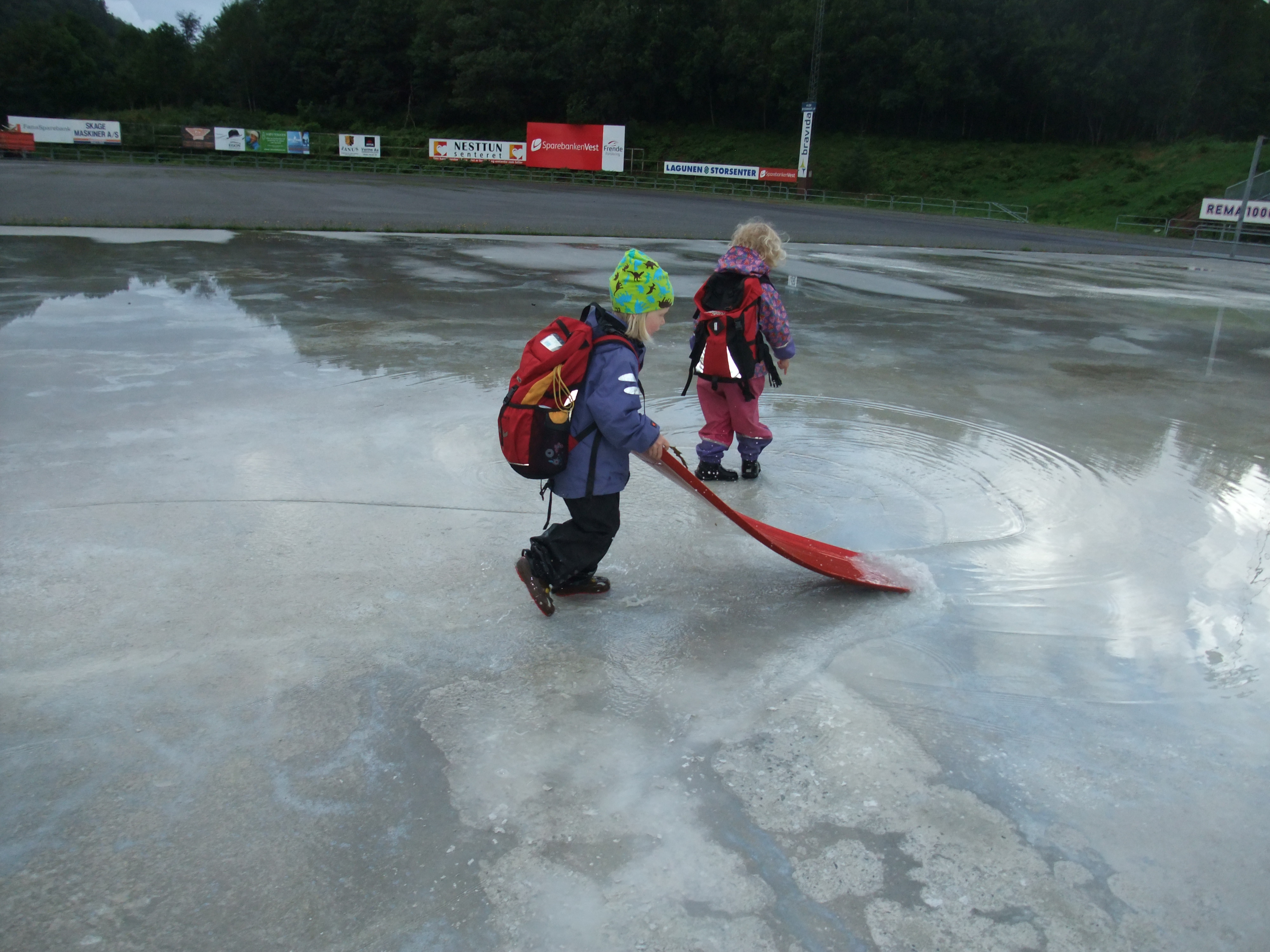 Two girls on a game field