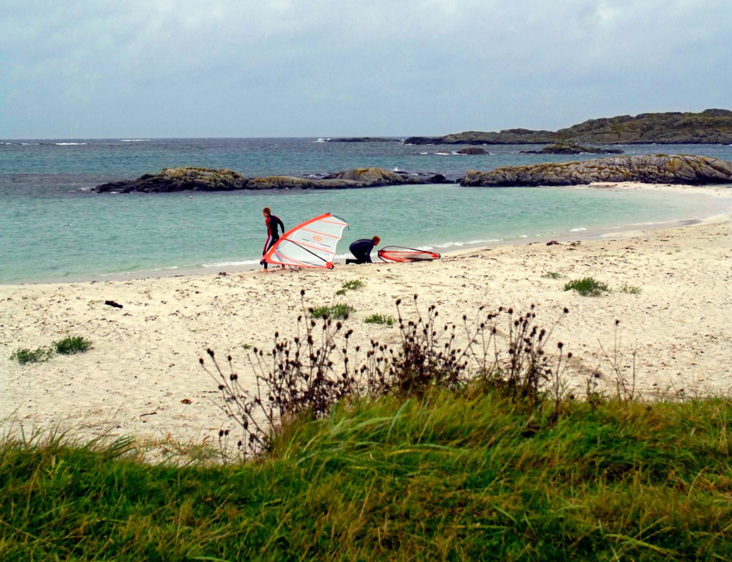 Surfers at Åkrasanden, Karmøy