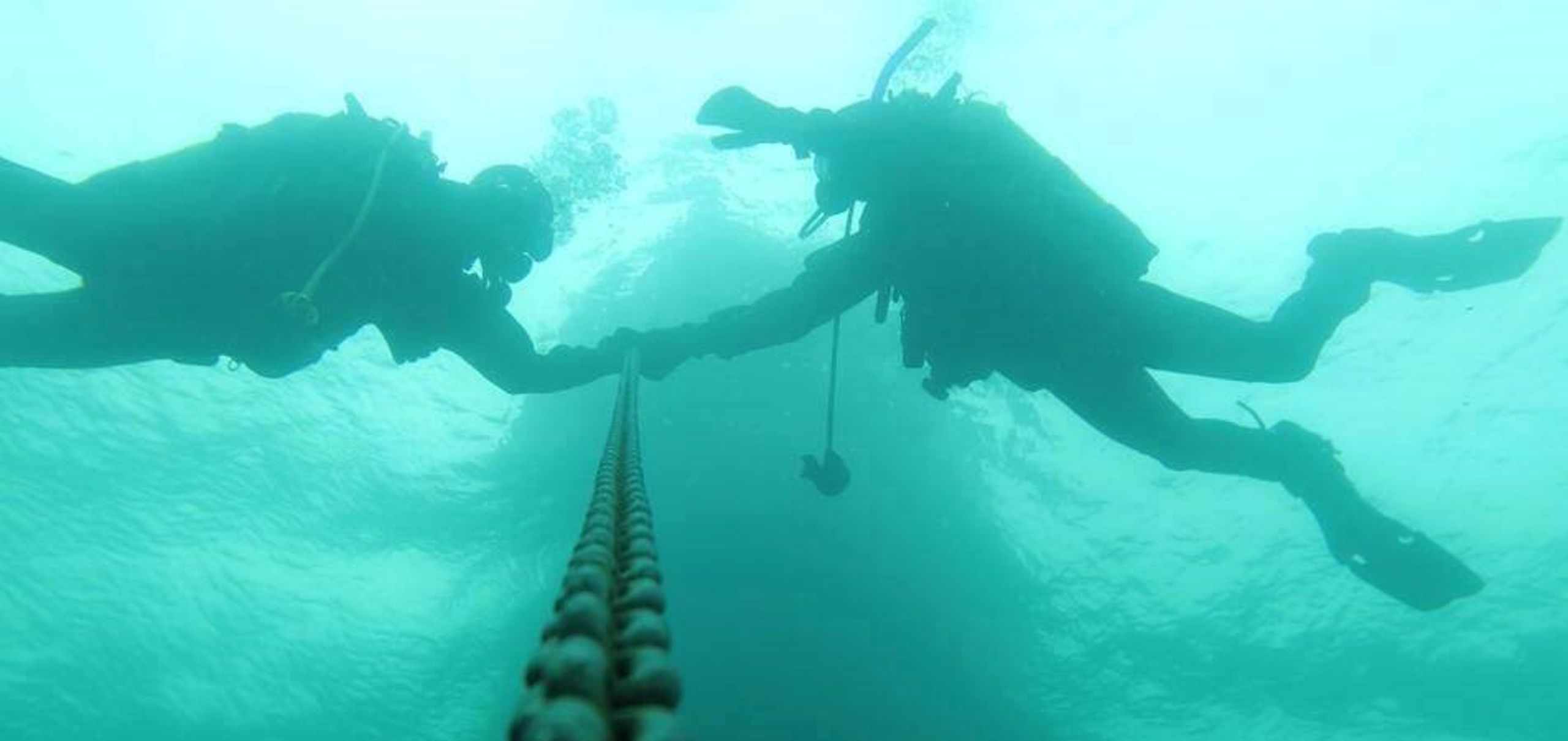 Divers under water