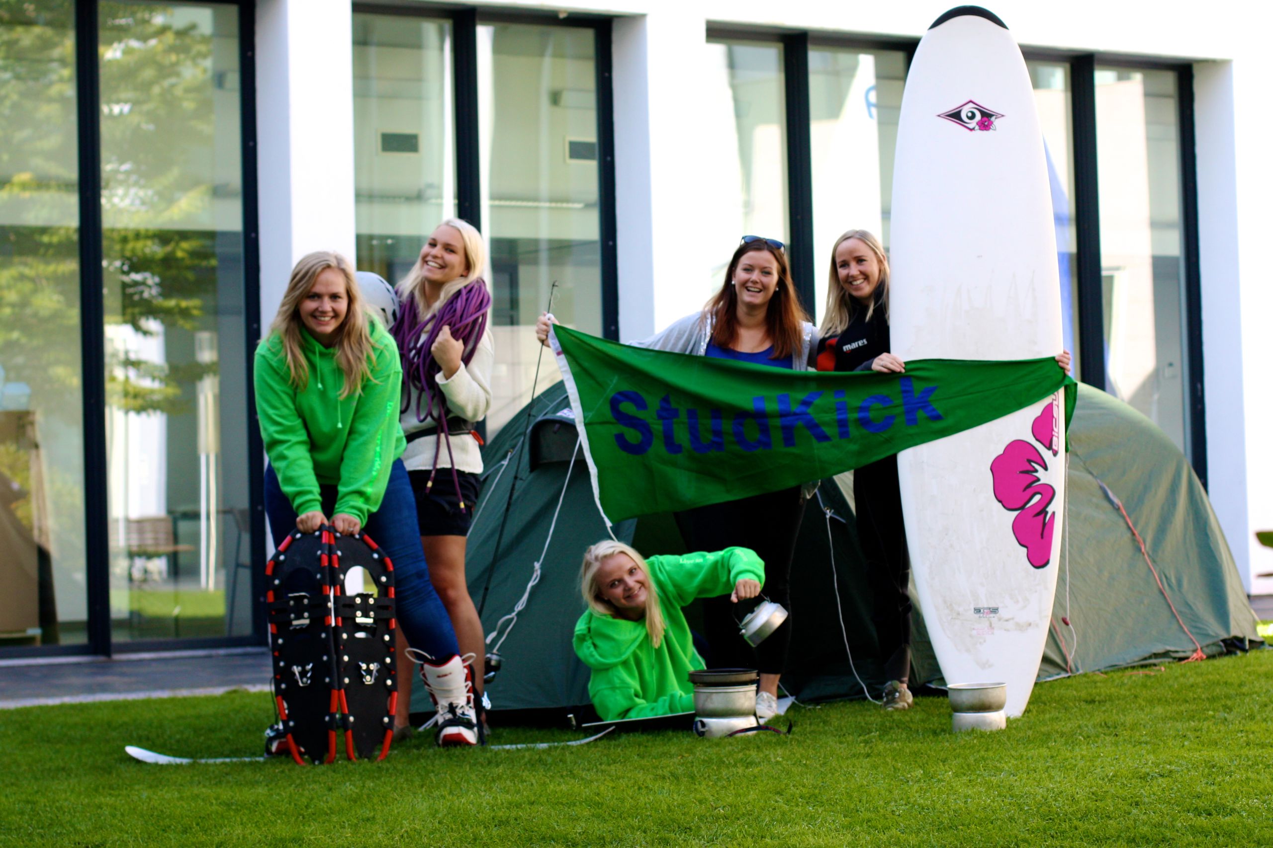 Students showing different types of sports and activites in the student organization StudKick