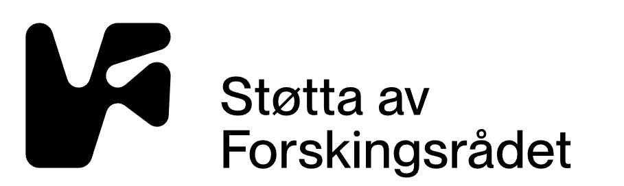 Logoen til NFR og teksten «Støtta av Forskingsrådet».