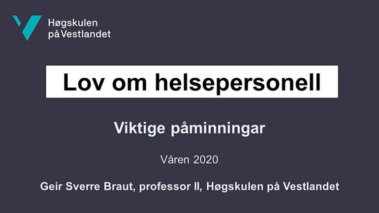 Lov om helsepersonell