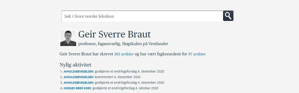 Geir Sverre Braut på snl.no