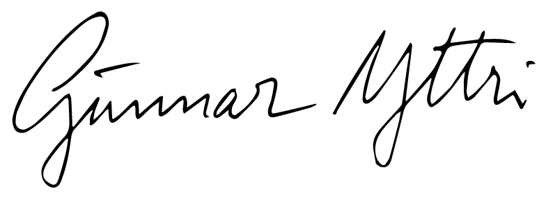 signaturen til rektor Gunnar Ytri